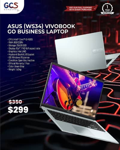 Asus (WS34) VivoBook Go Business Laptop