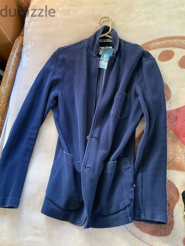 sport chic jacket navy blue size medium 2