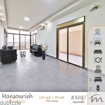 Mansourieh | High End 125m² + 70m² Terrace | 2 Underground Parking