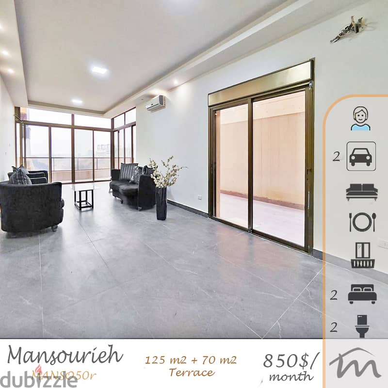 Mansourieh | High End 125m² + 70m² Terrace | 2 Underground Parking 0