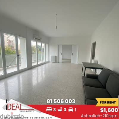 210SQM Apartment for rent in achrafieh REF#AR11036