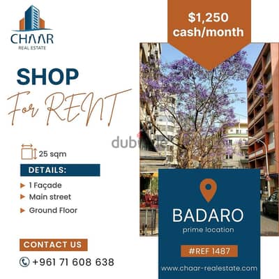 R1487 Shop for Rent in Badaro