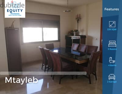 Furnished 220 SQM Apartment For Sale In Mtayleb شقة للبيع #RT137518