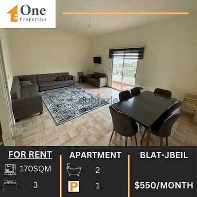 FURNISHED APARTMENT FOR RENT IN BLAT JBEIL