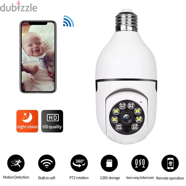 WiFi Bulb Camera 2MP 2