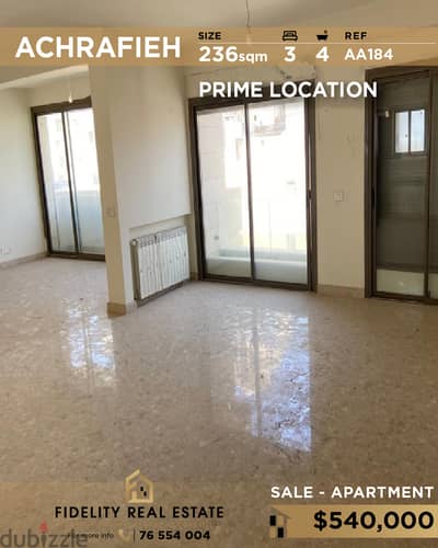 Apartment for sale in Achrafieh AA184 شقة للبيع في الأشرفية