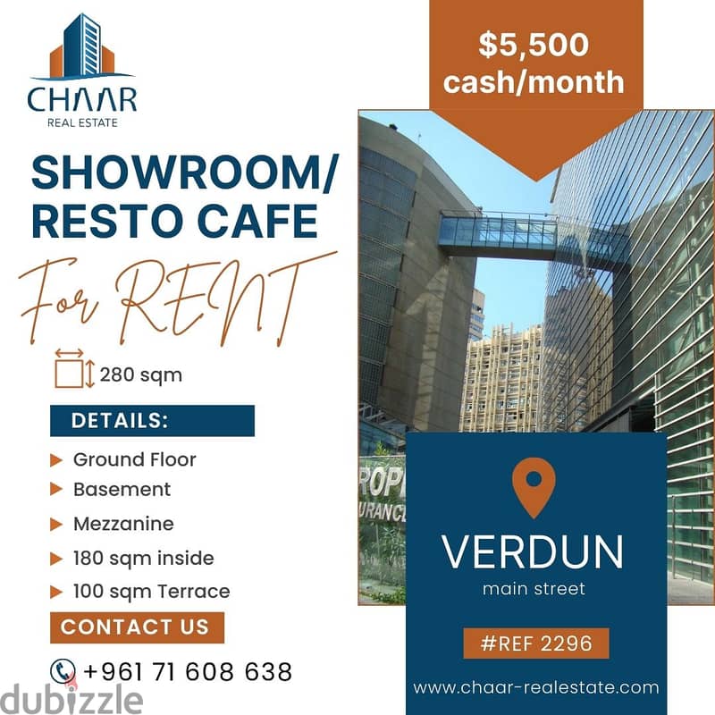 #R2296 - Showroom / Resto Cafe for Rent in Verdun *main street* 0