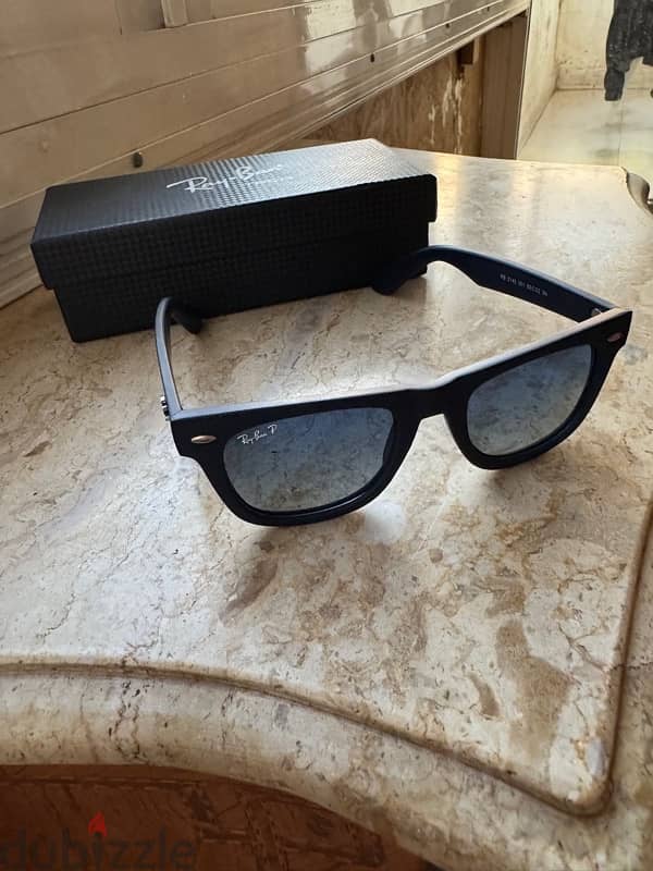 rayban wayfarer blue&dark polarized matte 2