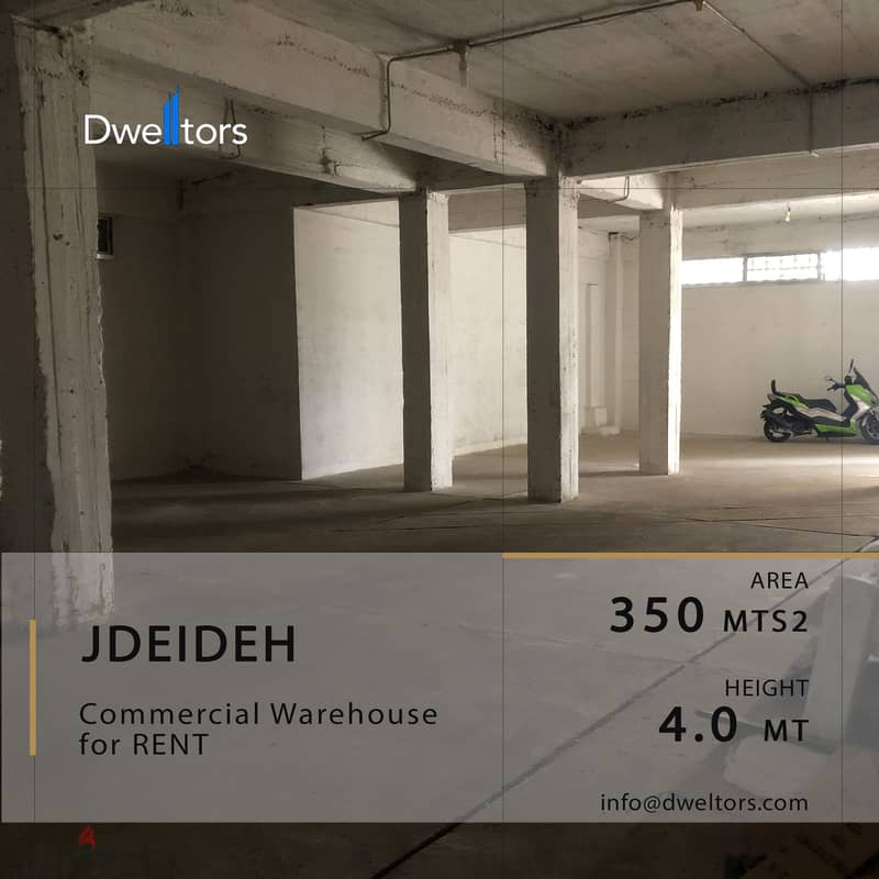 Warehouse for rent in JDEIDEH - 350 MT2 - 4.0 MT Height 0