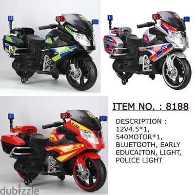 motorcycle kids police 8188 red original and new price