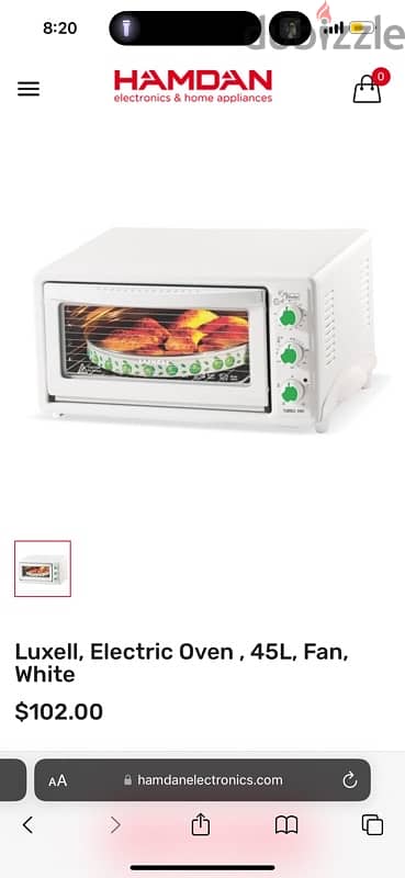 Luxell electric oven 45L