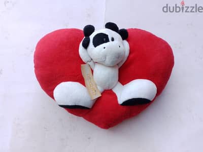 pillow plush heart & cow