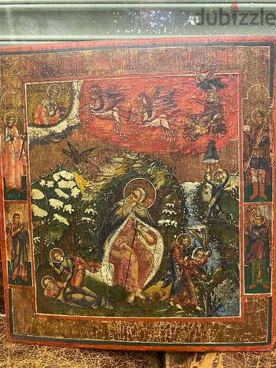 antique Russian 18th century icon st Elijah