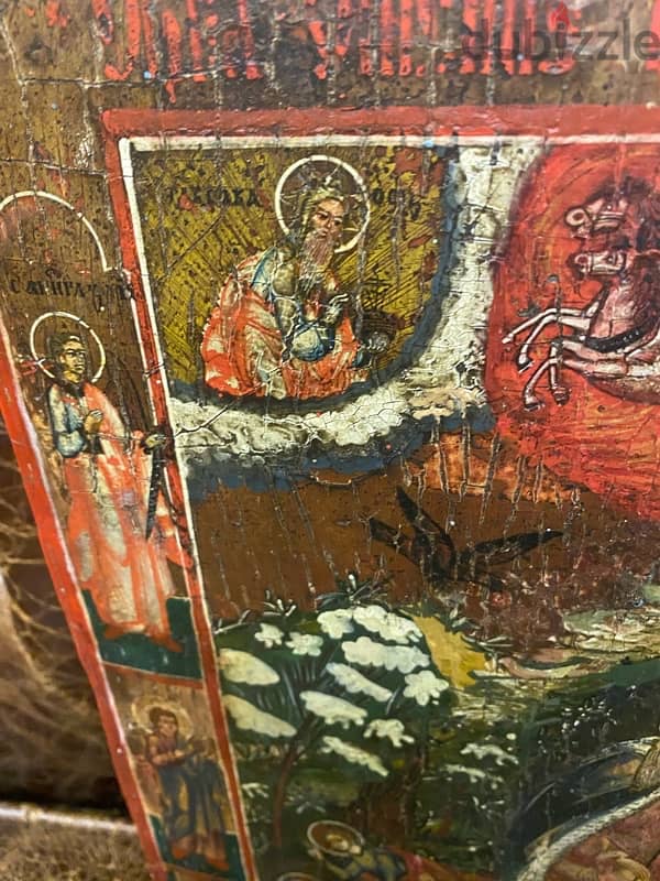 antique Russian 18th century icon st Elijah 5