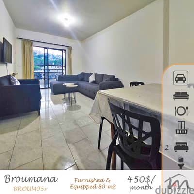 Broumana | Furnished/Equipped 2 Bedrooms Apartment | 80m² | Open View