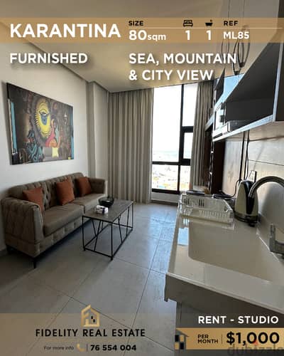 Studio for rent in Karantina ML85 استوديو مفروش للإيجار في الكرنتينا