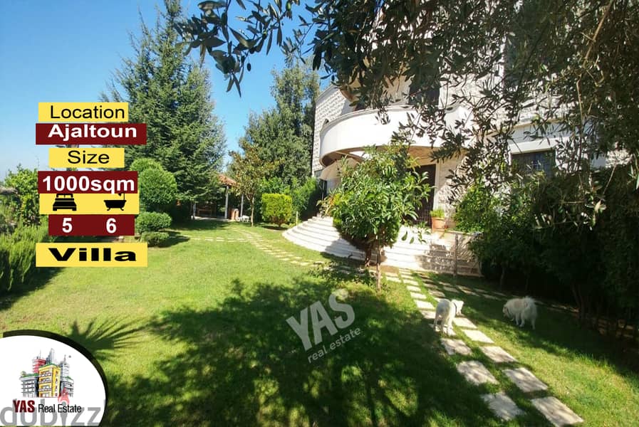 Ajaltoun 1000m2 Villa | 1000m2 Garden | Super Luxurious | View | 0