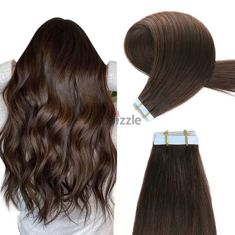 tape Hair extensions اكستنشن وتوصيلات شعر طبيعي لبناني 9