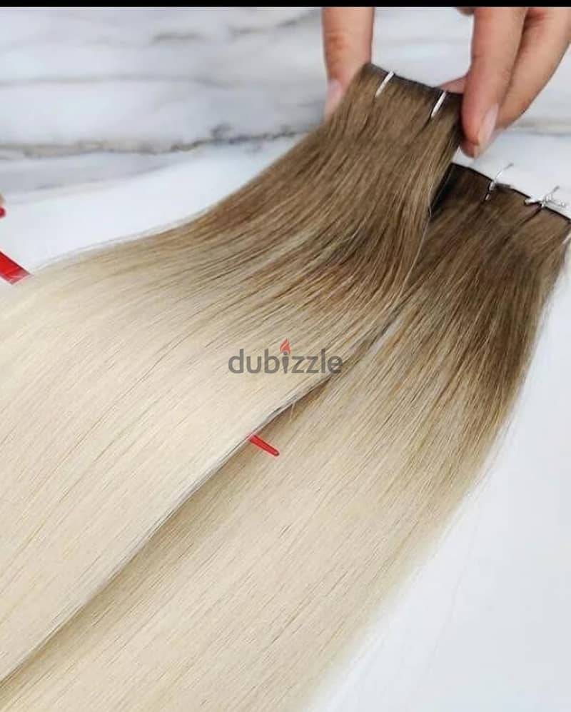 tape Hair extensions اكستنشن وتوصيلات شعر طبيعي لبناني 12