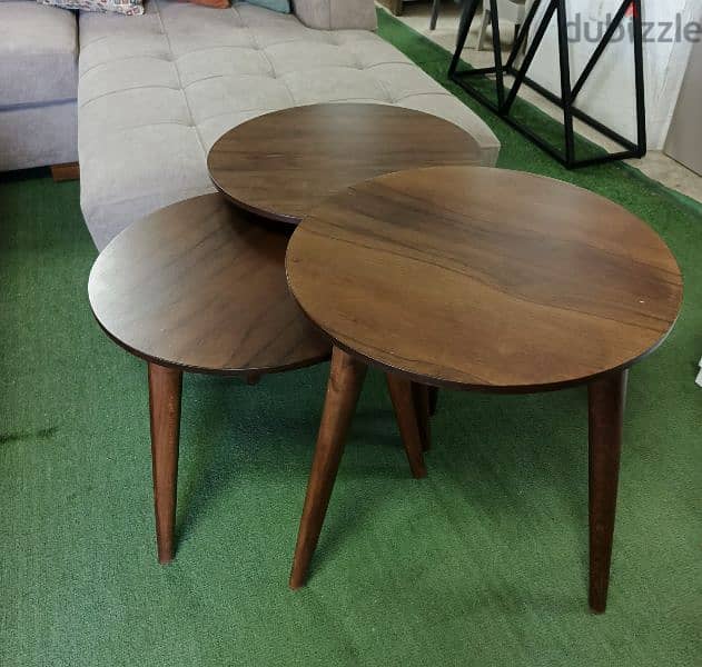 طقم طاولات خشب set wood table 3