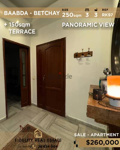 Apartment for sale in Baabda -Betchay RK97 شقة للبيع في بعبدا - بتشاي