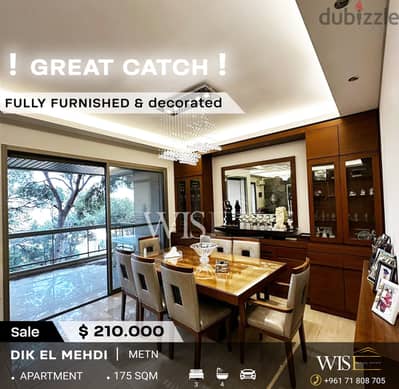 175 SQM fully furnished Apartment for SALE in Dik El Mehdi !