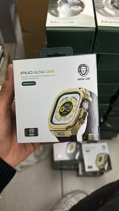 Green lion styled ultra case 49mm gold