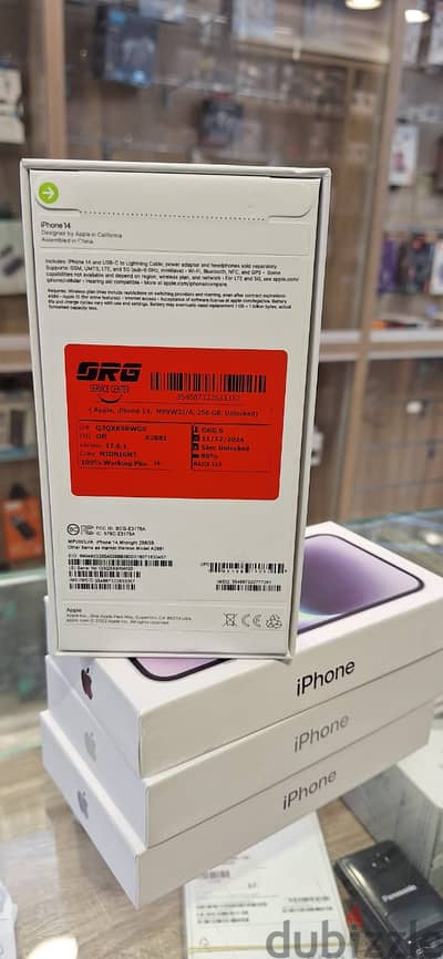 IPhone 14 256gb purple open box