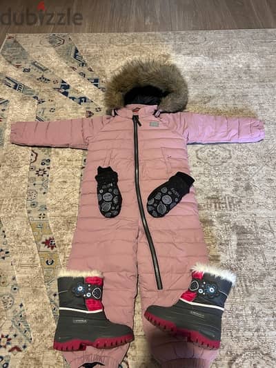 pink lego wear skiing overall