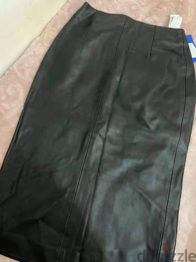 new zara leather skirt