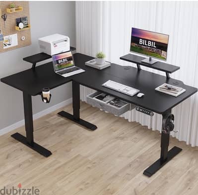 L shape Adjustable Standing Desk طاولة مكتب