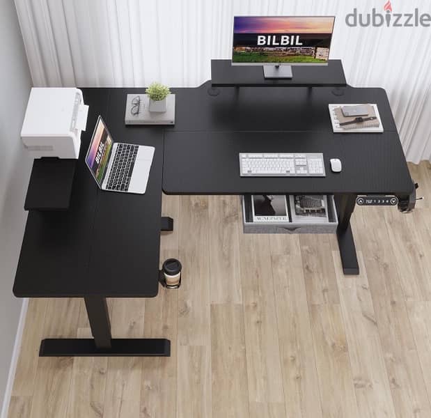 L shape Adjustable Standing Desk طاولة مكتب 2