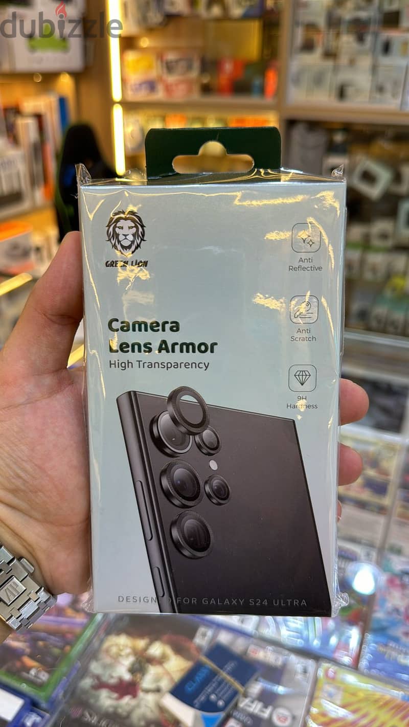 Green lion camera lens armor s24 ultra black 0