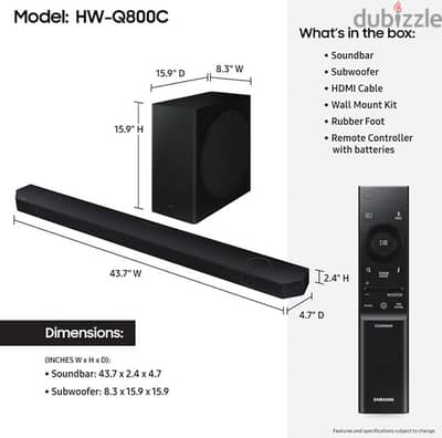 SAMSUNG Q800C SOUNDBAR+SUBWOOFER