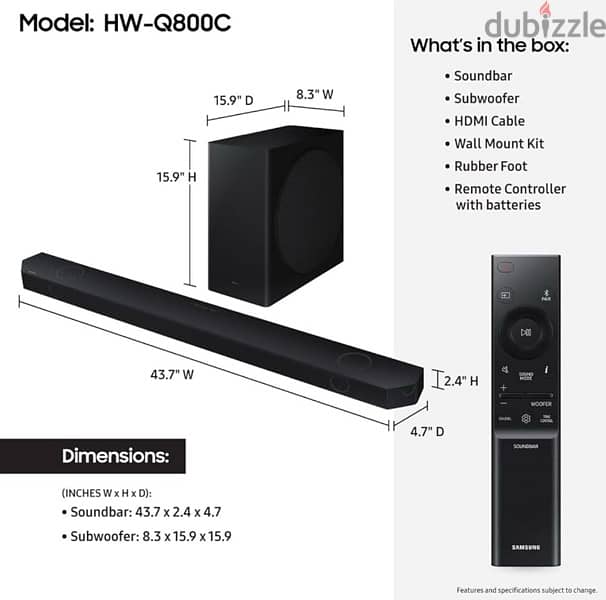 SAMSUNG Q800C SOUNDBAR+SUBWOOFER 0