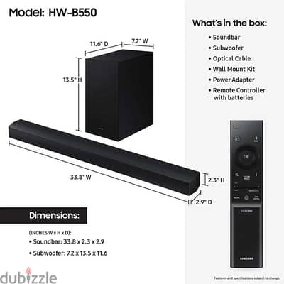 SAMSUNG B550 SOUNDBAR+SUBWOOFER