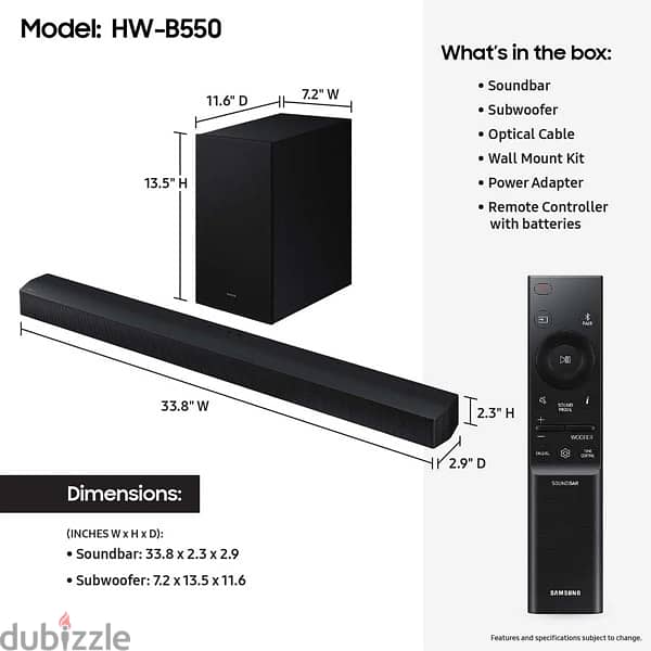 SAMSUNG B550 SOUNDBAR+SUBWOOFER 0