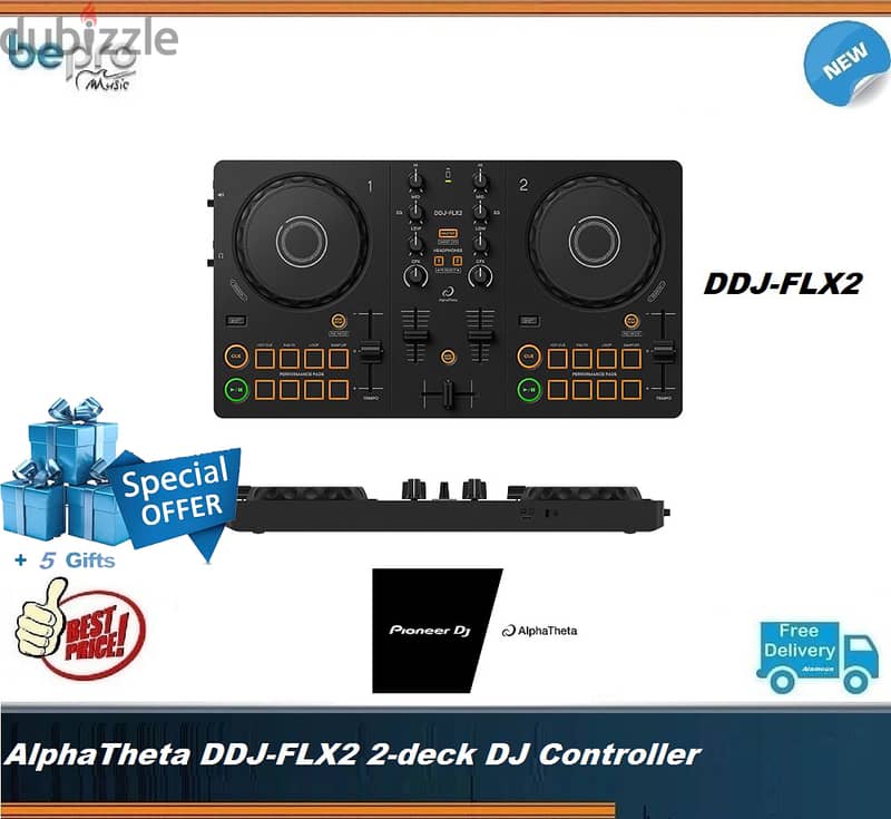 AlphaTheta (Pioneer) DDJ-FLX2 DJ Controller (FLX2) 0