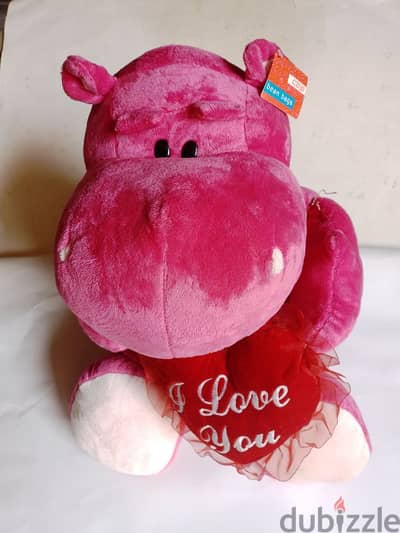 Hippo plush with heart