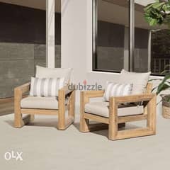 Outdoor handmade wood sofa 7x7 صوفا طقم خارجي 0