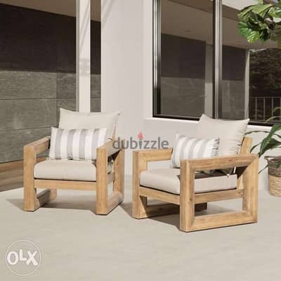 Outdoor handmade wood sofa 7x7 صوفا طقم خارجي