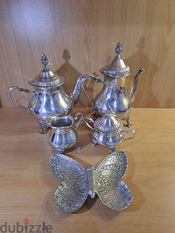 Vintage tea set, 5 pieces, orfevre bogeste silverplated 6