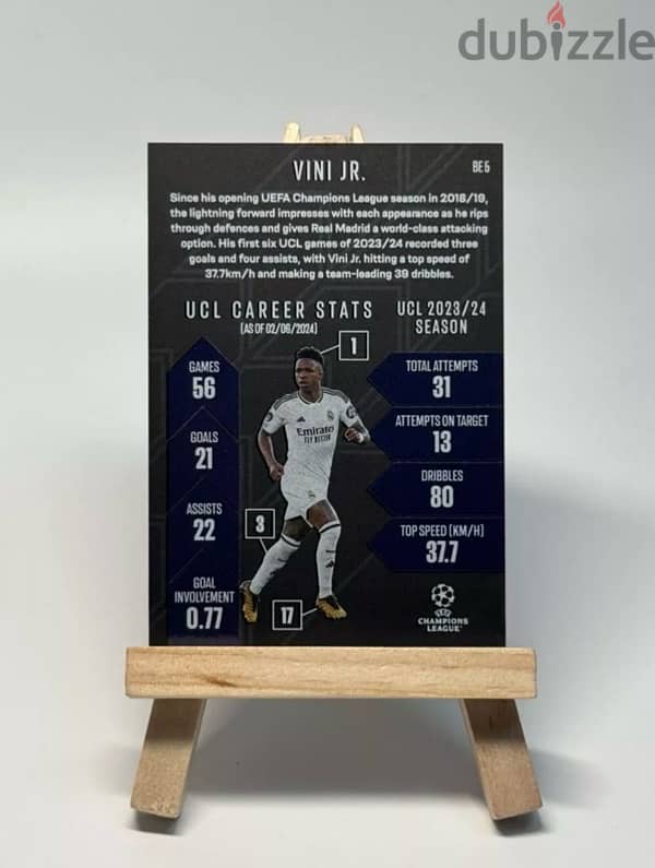 2024/25 Topps Vini Jr Match Attax Black Edge Edition Real Madrid 1