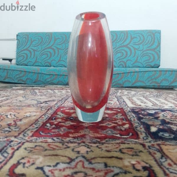 Ruby Red Cylindrical Vase 0