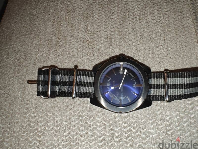 diesel gun-metal watch blue sunray dial 0