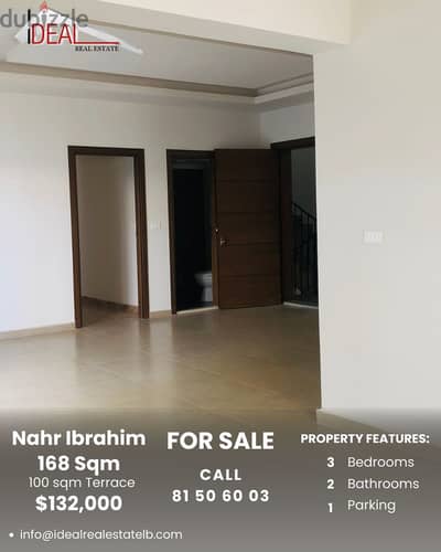 168 SQM  Apartment with Terrace for sale Naher Ibrahim REF#FS3002