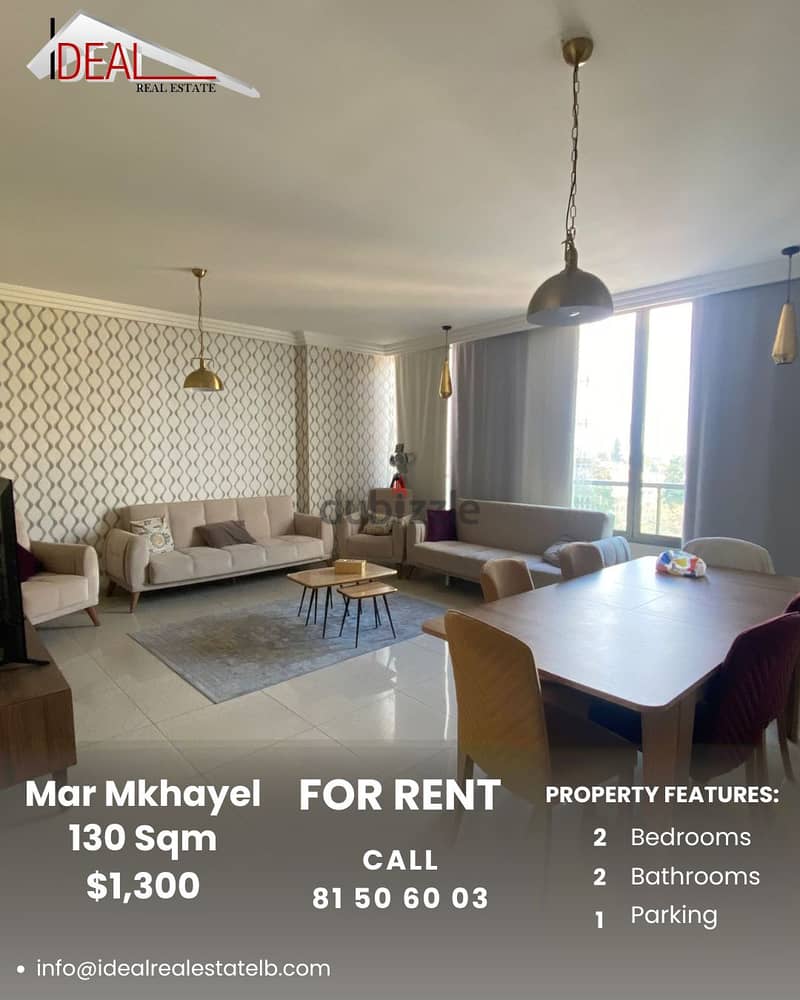 130SQM fully furnished apartment for rent in Mar Mkhayel REF#AR11039 0