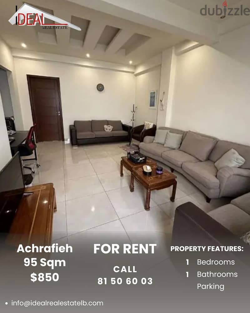 95SQM fully furnished Apartment for rent in Achrafieh REF#AR11041 0