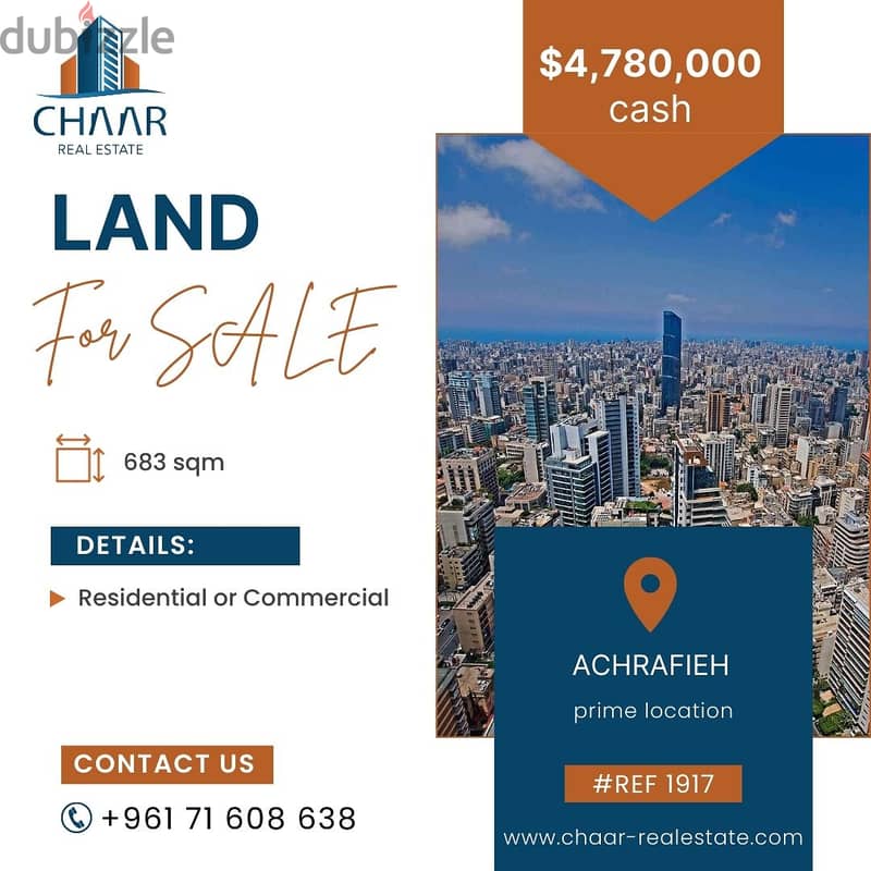 #R1917 - Residential Land for Sale in Achrafieh 0