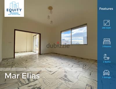 200 SQM Apartment For Rent In Mar Elias شقة للايجار بيروت #HG1396161